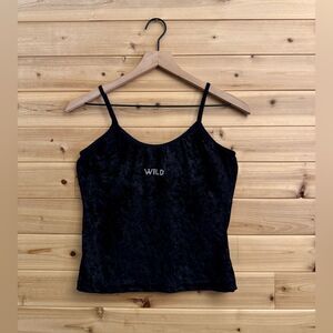 Vintage Y2K Rainforest Cafe Size Small Crushed Velvet Bedazzled Wild Crop Tank